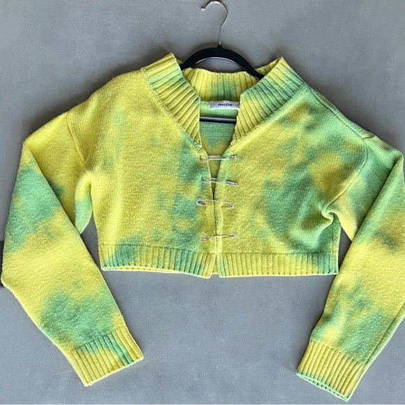 ‼️SOLD‼️Guizio Tie-Dye Knit Safety Pin Cardigan - XS-S - Picture 2 of 6